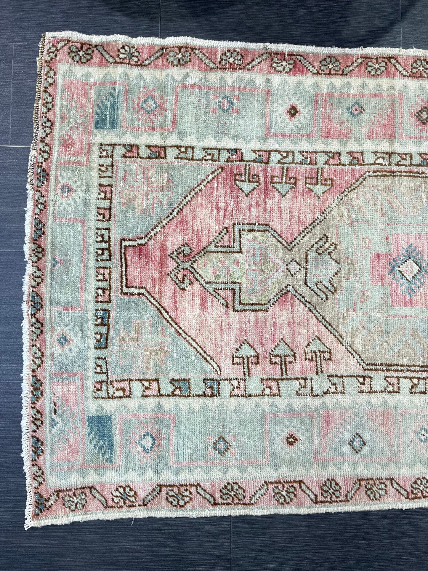 Handmade Rug, Hand Knotted 3x5.4 Rug, ShabbyChic Rug,Rustic Rug, OUSHAK Rug, Turkish Rug, Farmhouse Rug,Vintage Rug, Minimalist Rug