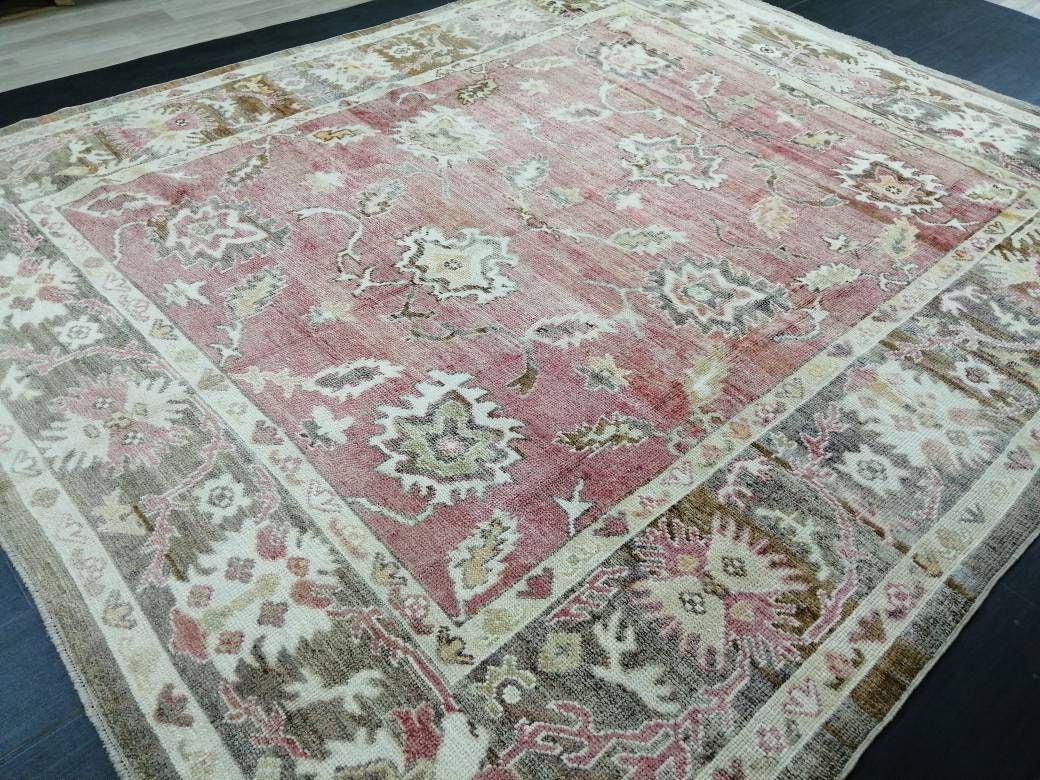 Vintage Rugs, Vintage 10 x 8.3 Oushak Rug, Vintage Rug, TURKISH RUG, Oriental Rug, Farmhouse Rug, Rustic Rug, Wool Rug, 8x10 Rug