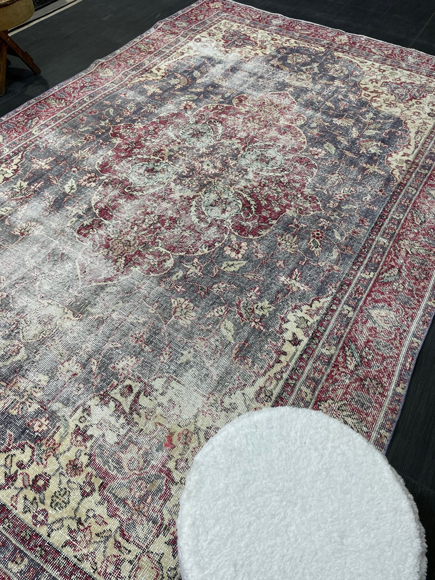 Antique Persian RUG, Turkish Oushak 6.3 x 10 Rug, Vintage Distressed Rug, Vintage Rug, Wool Muted Oriental Rug, Handmade Rug,
