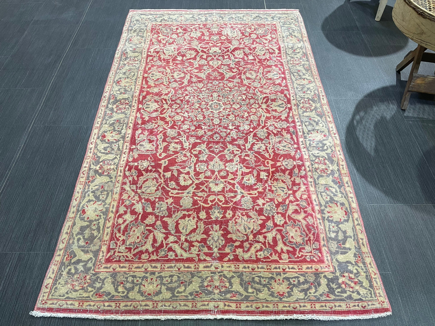 Vintage Rug, TURKISH 3x5 Rug, HANDMADE Rug, Fine Hand Knotted Oushak Rug, Persian Rug Oriental Rug, Quality Rug