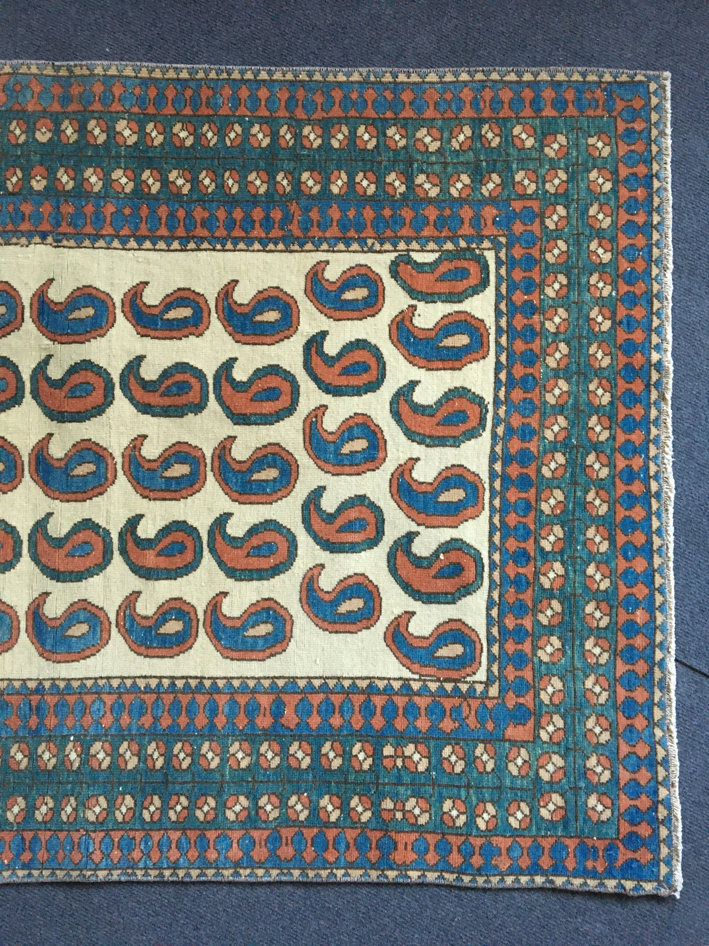 3x4 feet small turkish rug, handmade small kitchen area rug, green small hallway middle rug, vintage blue bedroom rug,bathroom wool mini rug