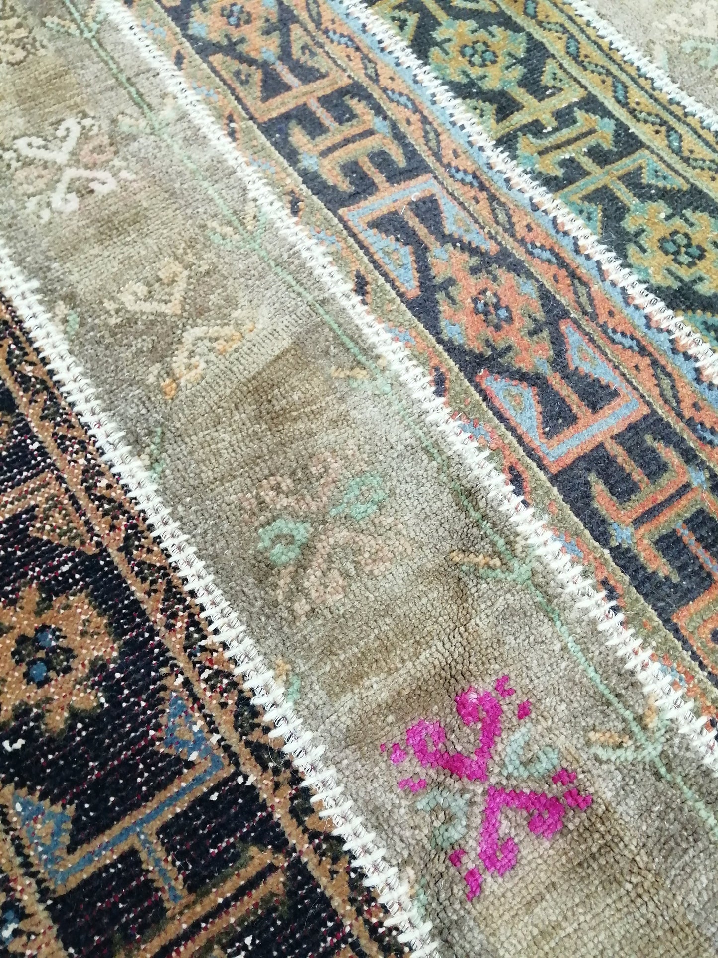 Hand Made Patchwork Rug, Oushak Rug, Rustic Rug, Bohemian Rug, Rug Runner, Turkish Rug, Farmhouse Rug, Vintage Rug, Wool rug
