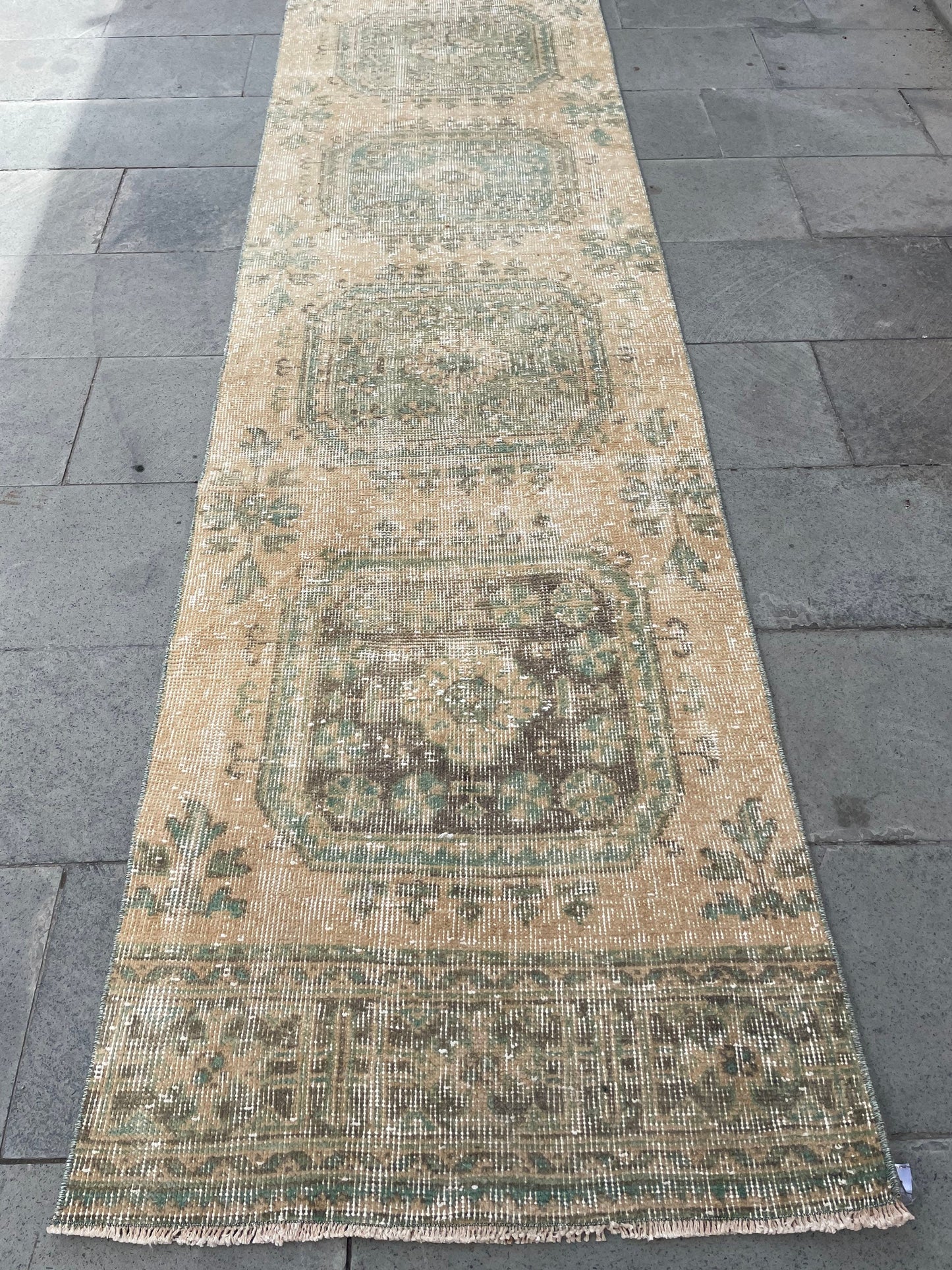 Muted Extra Long Turkish Runner Vintage 2.6 x 21.2 Stairs Runner Rug Vintage Runner XL Oriental Runner Staircase Handmade Runner