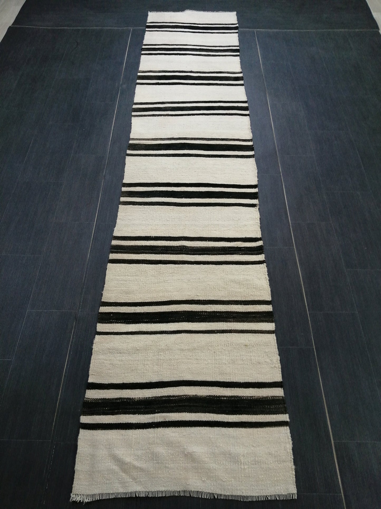 2.3 X 11 Neutral Runner Rug Turkish Flatwoven Runner Rug Vintage Runner Rug Hallway Runner Rug Kitchen Runner Rug Stripe Wool Runner