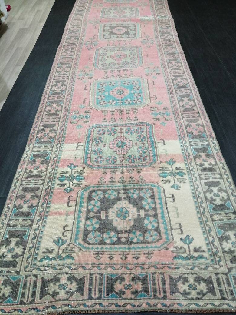 Extra Long OUSHAK Runner Very Long TURKISH Runner Rug 4.4 x 19.5 Vintage Runner Rug Vintage XL Oriental Runner Rug Staircase Runner rug