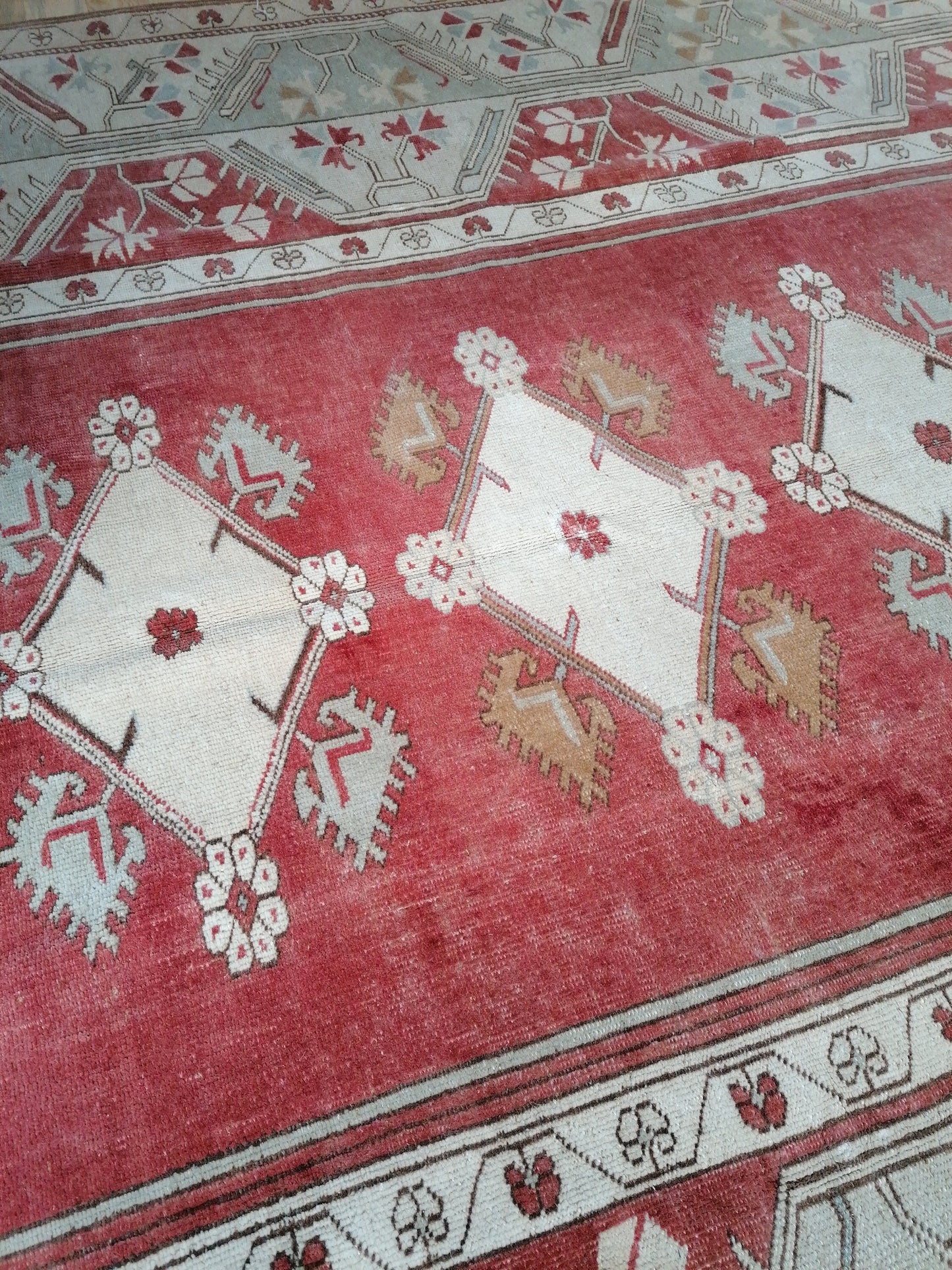 9'5x7'11 oushak turkish rug, vintage turkish rug,oushak vintage rug,vintage rug,kitchen rug,vintage anatolian rug,unique hand made bohemian