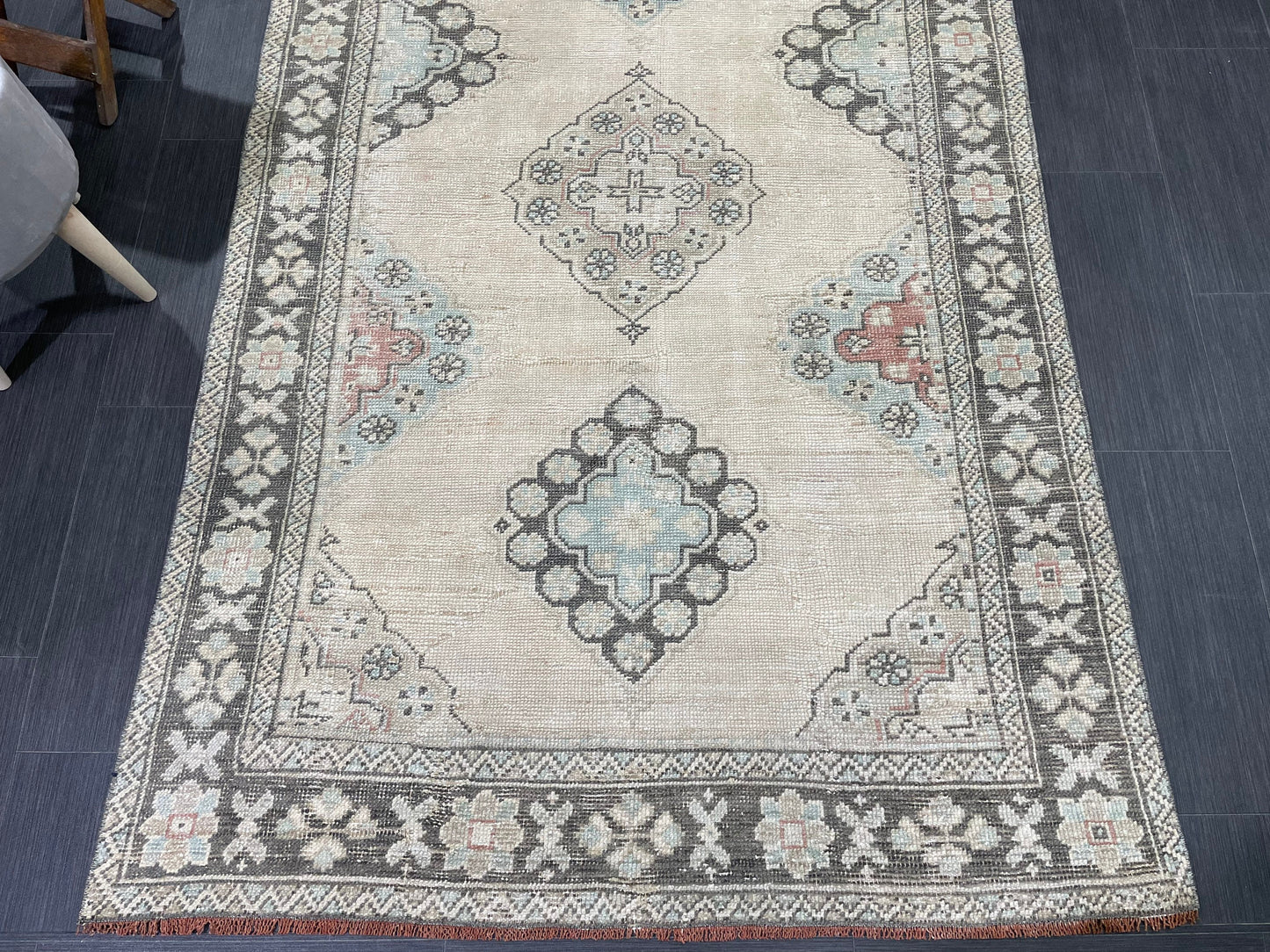 Antique Runner RUG 4.3 x 10.4 TURKISH Oushak Rug Vintage Runner Rug Vintage Runner Rug Wool Oushak Rug Handmade Rug Hand Knotted Rug