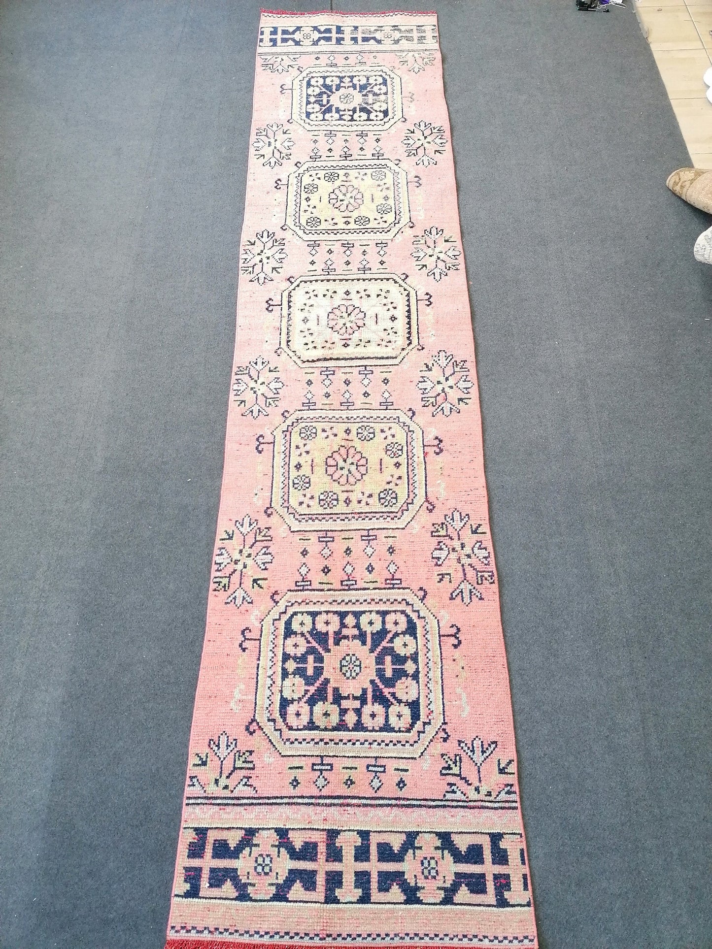 11'7x2'7 pink turkish runner blue runner rug vintage green oushak runner kitchen runner rug hallway runner rug vintage runner oushak runner