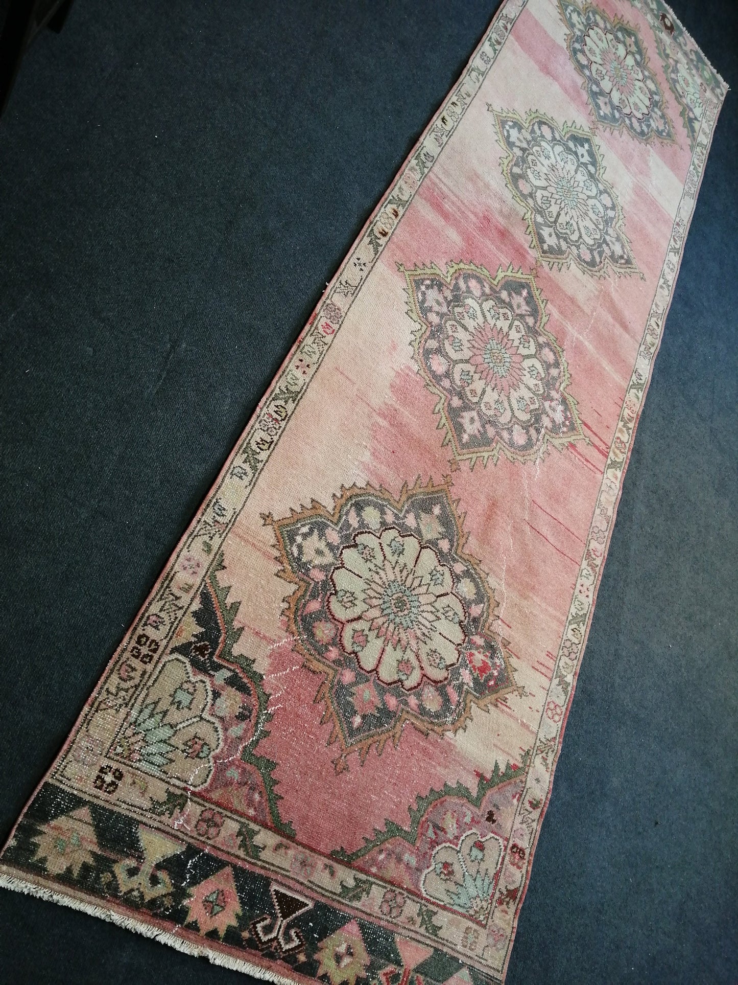 12 x 3.4 Oushak Runner Rug Turkish Runner Rug Vintage Runner Rug Hallway Runner Rug Kitchen Runner Rug Wool Runner Rug Oriental Runner Rug