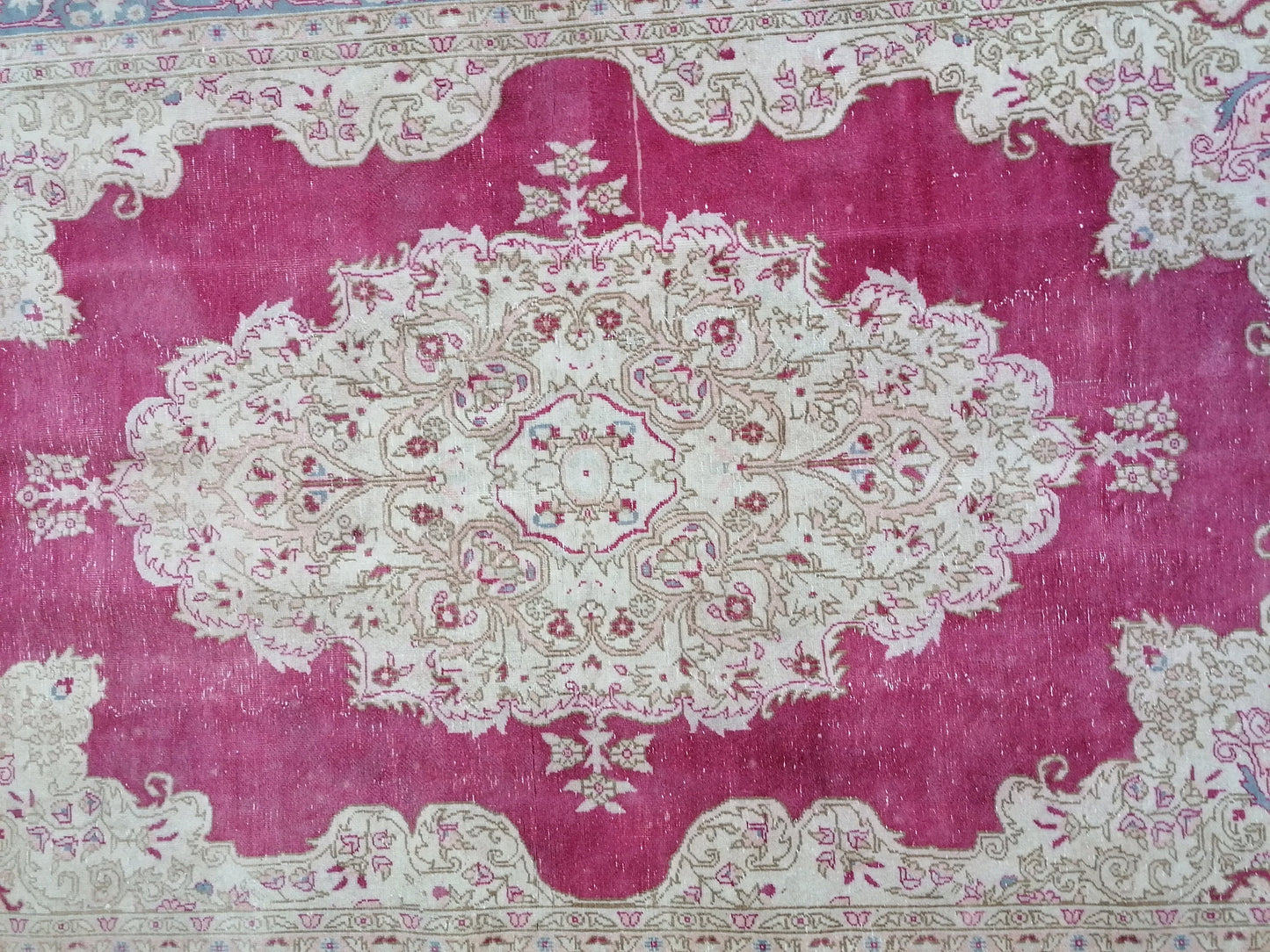 5.3 x 8.5 Bohemian pink rug, anatolian rug, wool vintage rug, turkish rug, hand knotted rug