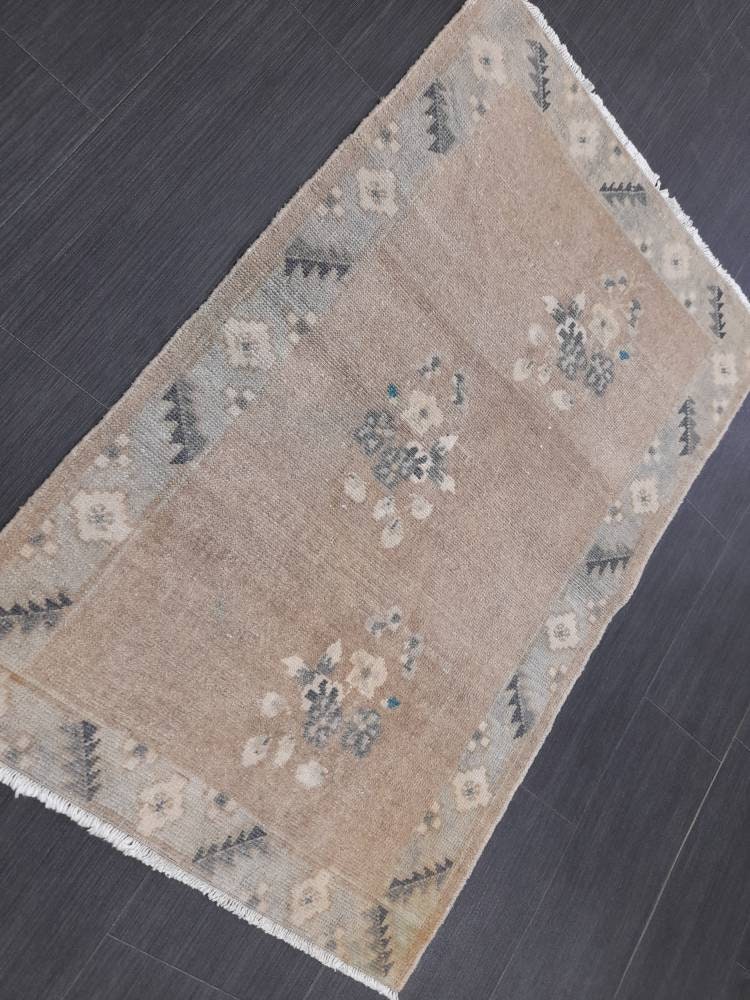 Small Turkish Rug Mini 2.3 x 3.6 Rug Small Area Rug Turkish Rug Oushak Rug Persian Hand Made Rug Oriental Vintage Rug Door Mat Rug