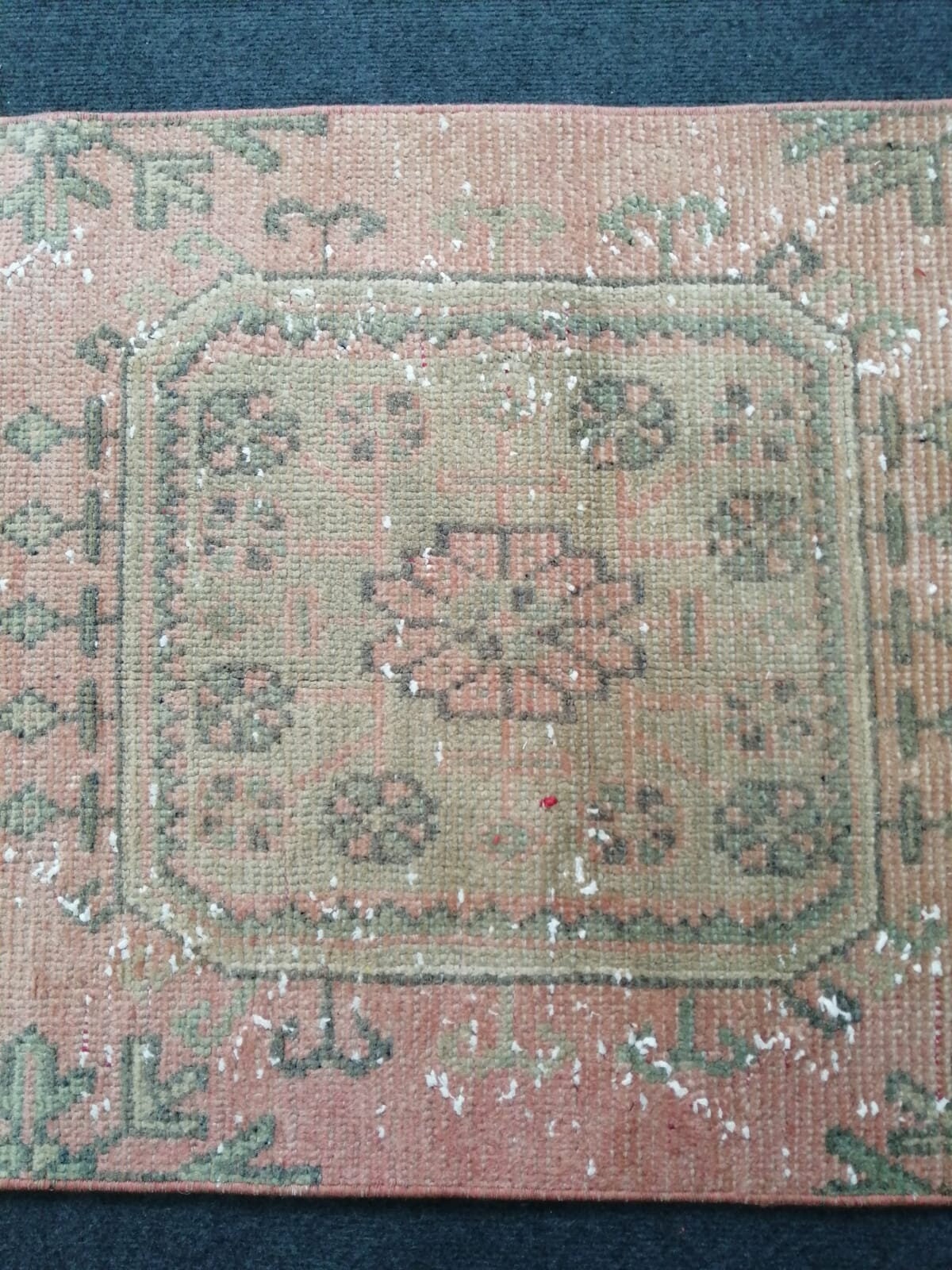 11'4x2'2 oushak turkish runner rug, vintage runner rug, vintage oushak runner rug, vintage anatolian rug,unique hand made rug,kitchen rug