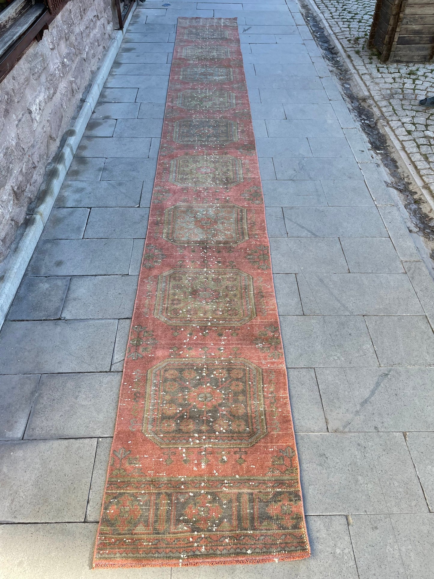 Staircase Runner Rug 2.3 x 19 Extra Long Wool TURKISH Runner Rug Vintage Runner Rug Oriental Runner Rug Staircase Runner Hand Knotted Runner