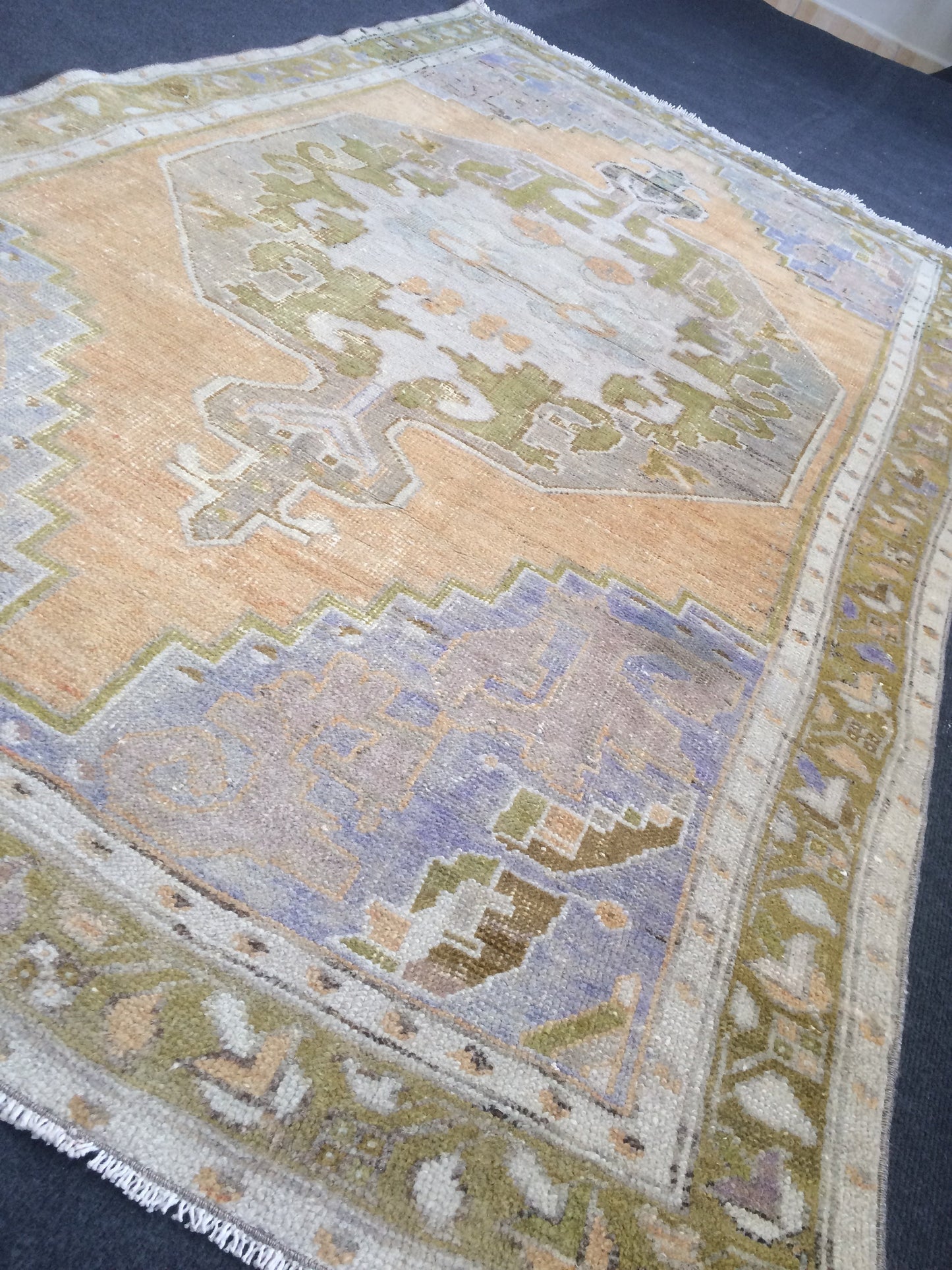 OUSHAK RUG TURKISH Oushak Rug Vintage Oushak Runner Rug Vintage Runner Rug Wool Oushak Rug Hand Made Rugs Vintage Turkish Rug