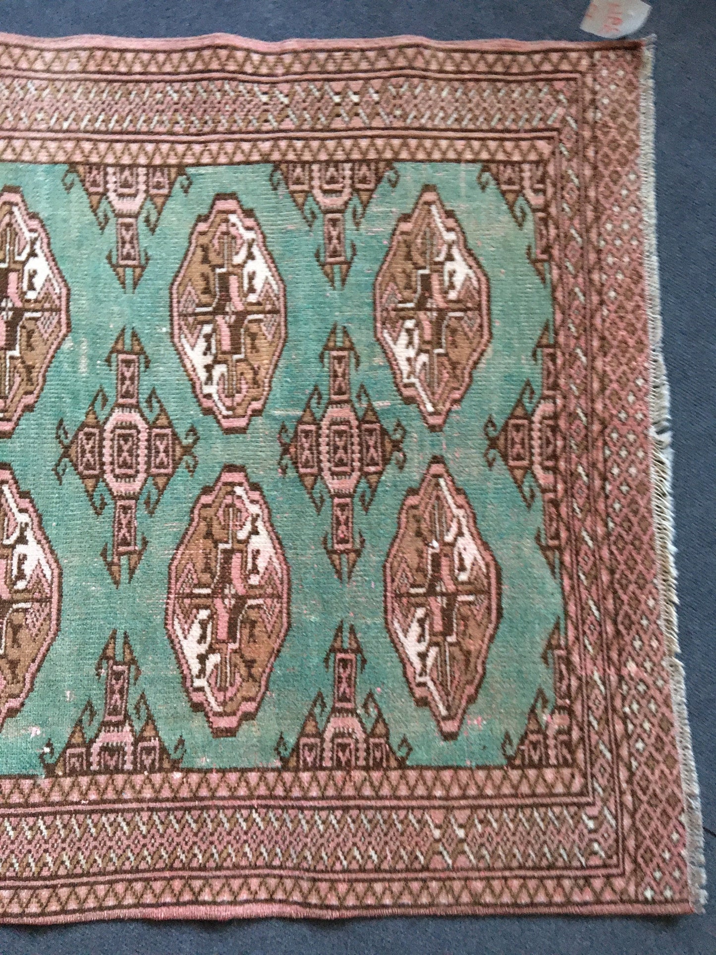 3x4 feet handmade teal persian rug - living room rug, wool rug, bedroom floor rug, bathroom rug