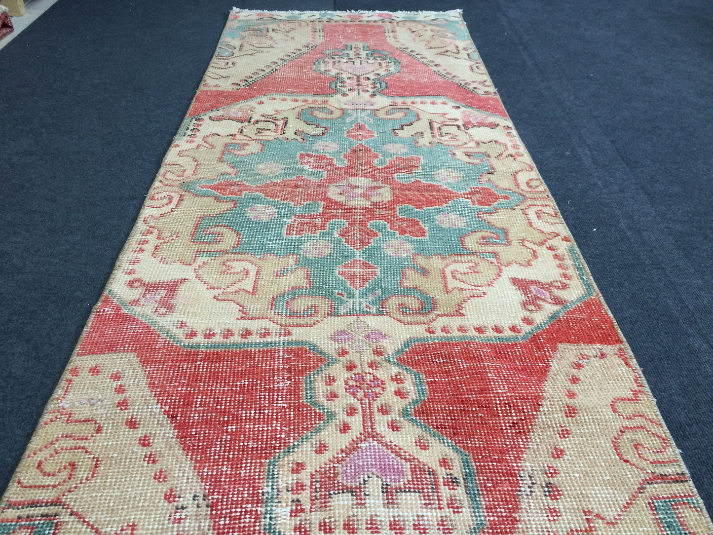 7.2 x 2.6 Turkish Runner Rug, Oushak Rug, Oushak Rugs, Oushak Runner Rugs, Runner Rug, Vintage Runner Rug, Hand Made Rug