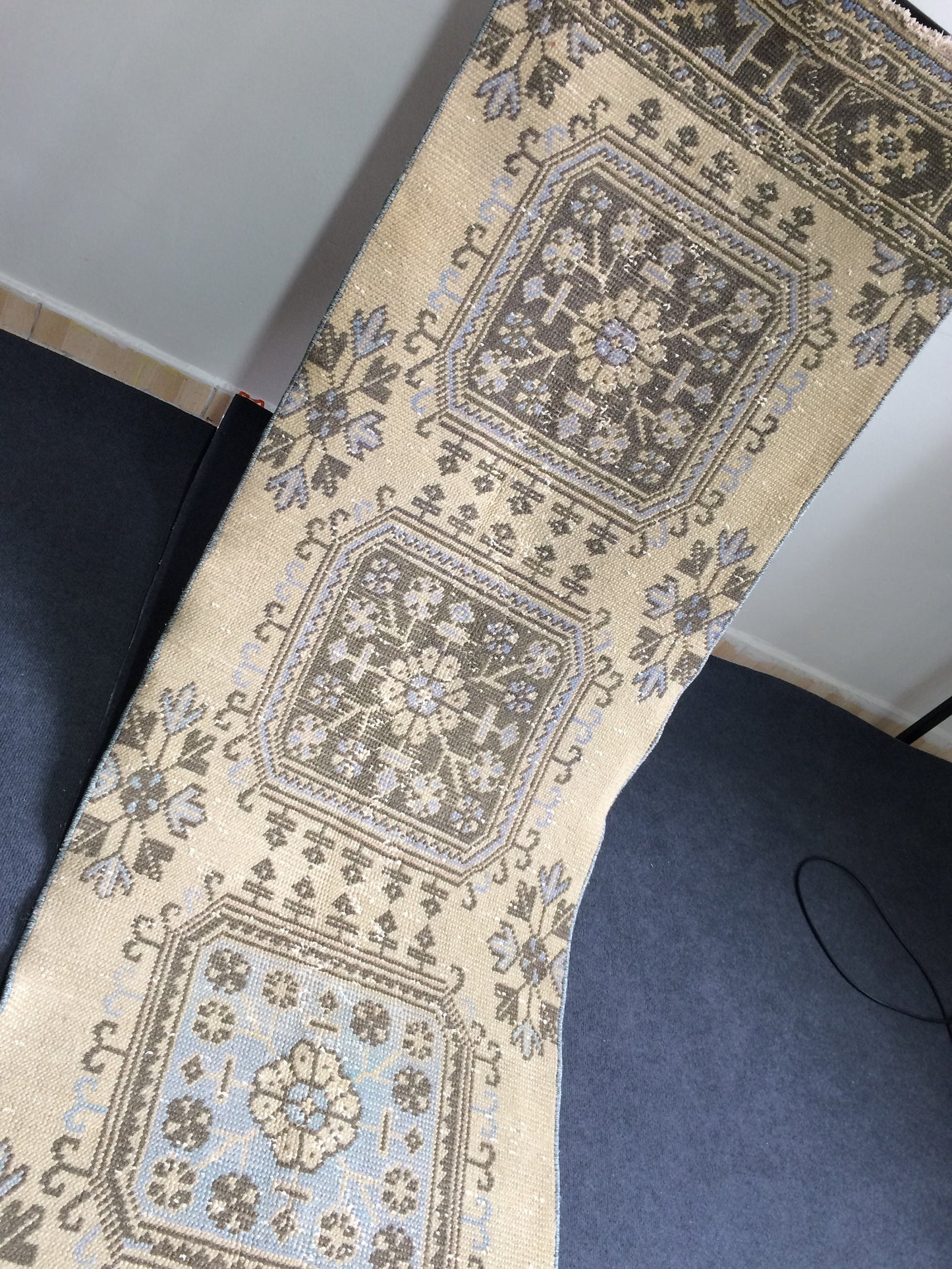 12 X 2.7 FT Oushak Runner Turkish Runner Rug Vintage Runner Rug Hallway Runner Rug Turkish Rug Runner Wool Runner Rug Wool Oushak Rug