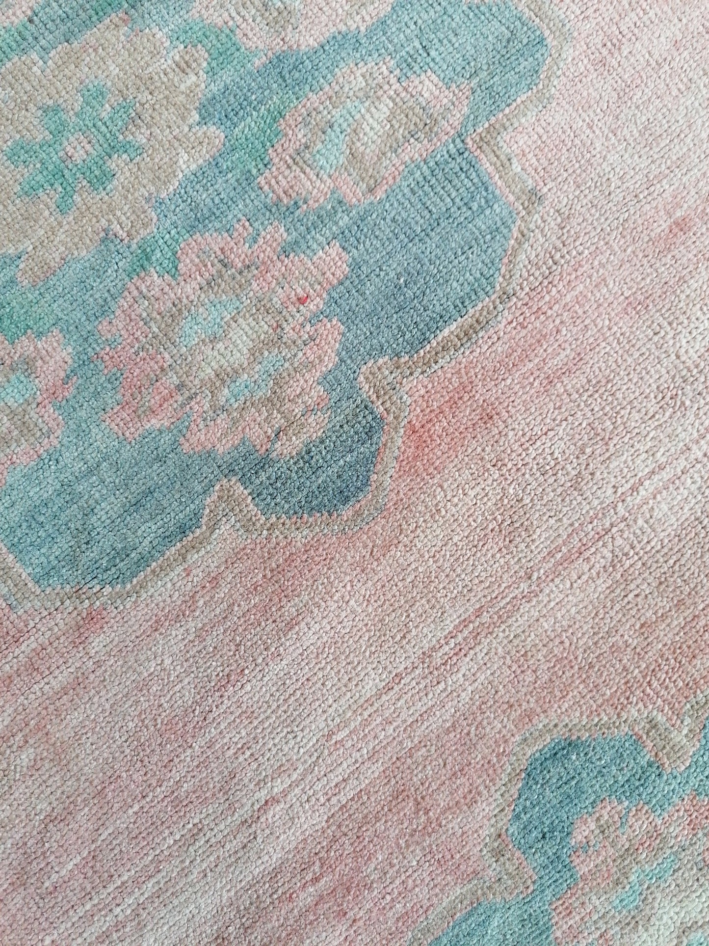 4'6x9'6 oushak turkish runner rug,vintage green runner rug, hallway runner rug, hand made wool runner, kitchen rug