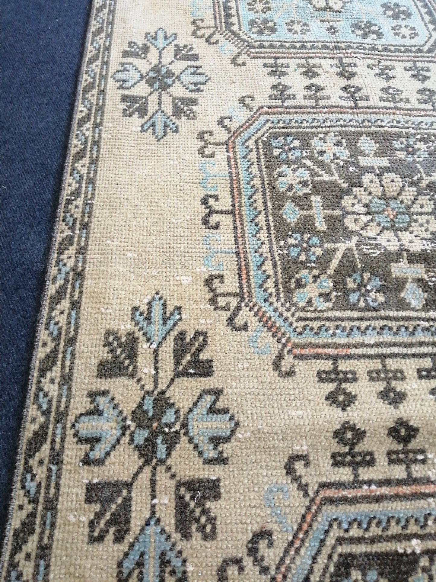 3.2 x 11.5 Muted Oushak Runner Rug Turkish Runner Rug Vintage Runner Rug Hallway Runner Rug Kitchen Runner Rug Wool Runner Rug Wool Rug
