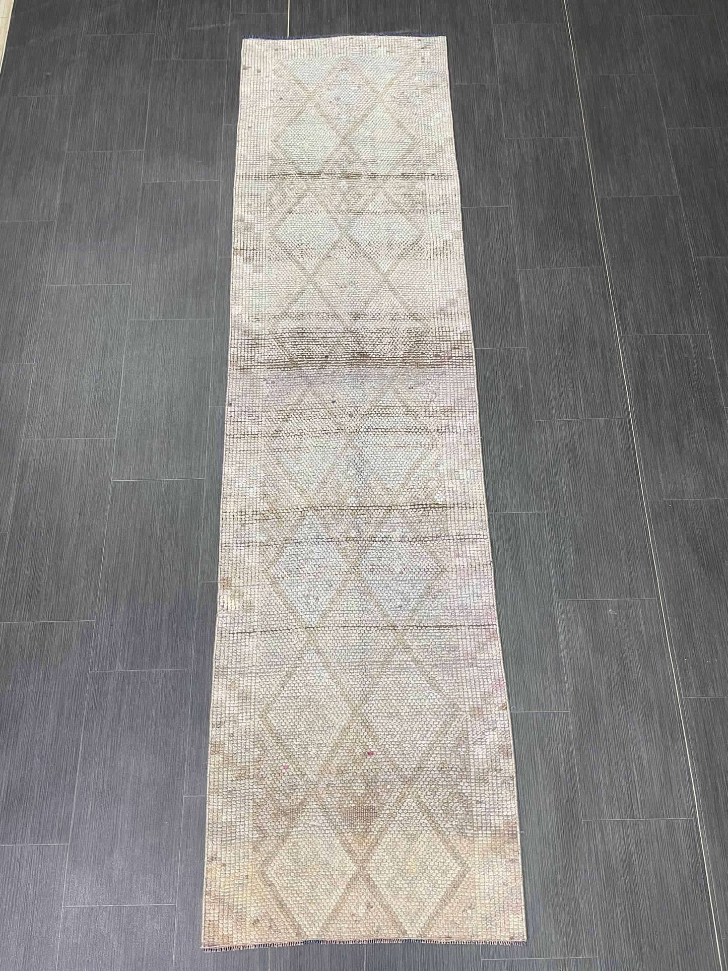 Muted Runner Rug Turkish 2.3 x 8.8 Runner Rug Vintage Runner Rug Hallway Runner Rug Kitchen Runner Rug Wool Runner Handmade Runner Rug