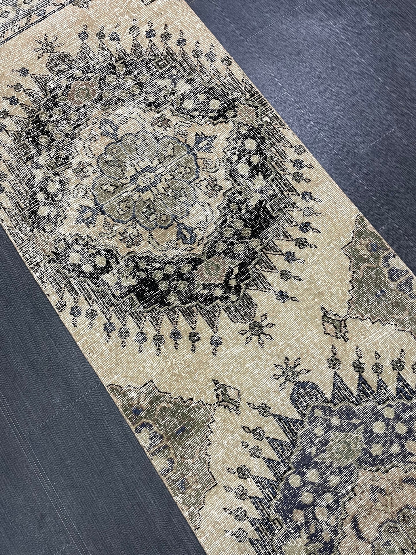 Vintage Oriental Runner Rug Muted Turkish Runner Rug 2.8 x 13 Handmade Vintage Runner Rug Hallway Runner Rug Muted Runner Rug