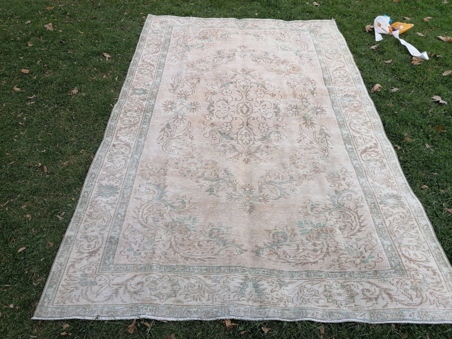 Oushak rug 6x9'4 distressed mudet vintage rug, faded living room rug anatolian rug