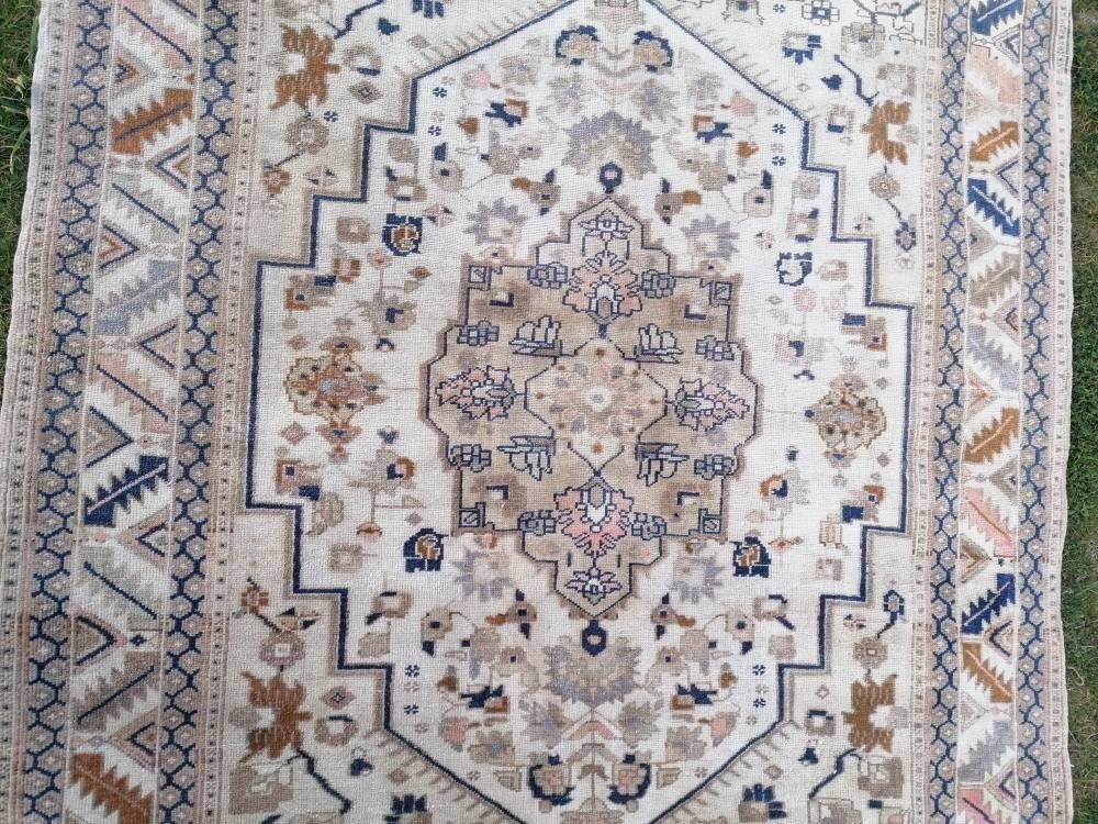 Oushak turkish wool rug 5'6x7'6 pastel vintage handmade rug, living room rug
