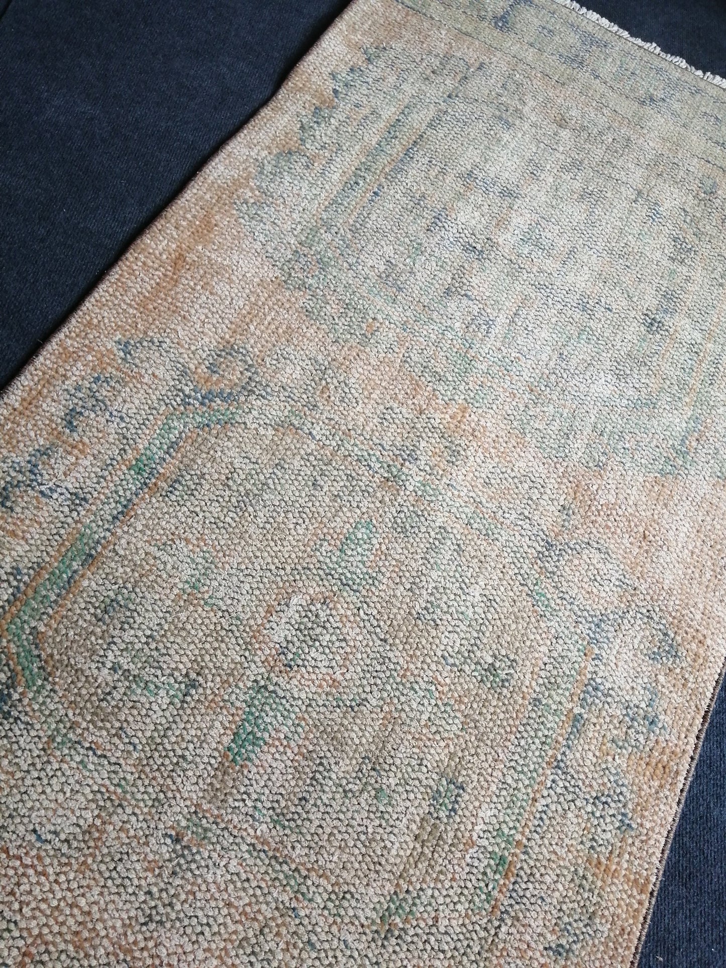 11 x 2.8 Low Wool Pile Oushak Runner Rug Turkish Runner Rug Vintage Runner Rug Hallway Runner Rug Kitchen Runner Rug Wool Runner Rug Wool