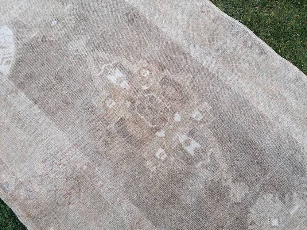 Oushak turkish rug,neutral vintage turkish rug,oushak unique hand made rug 4'4x7 bohemian rug