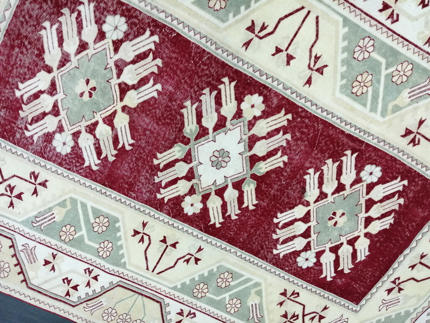 9.3 x 6.5 OUSHAK RUG TURKISH Oushak Rug Vintage Oushak Runner Rug Vintage Runner Rug Wool Oushak Rug Hand Made Rugs Vintage Turkish Rug