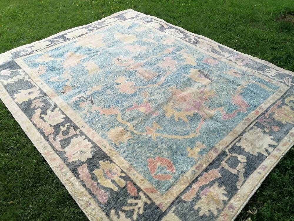 8.7x9.3 feet oversize vintage rug, new turkish rug, oversize living room rug, handmade wool lounge area oversize rug, bohemian anatolian rug