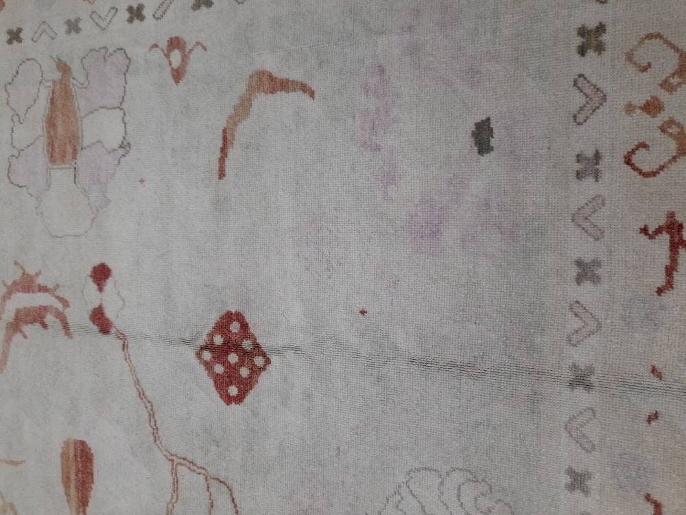 8.8 x 12.3 Muted Vintage OUSHAK RUG TURKISH Muted Oushak Rug Vintage Rug Wool Oushak 9x12 Rug Hand Made Rug Authentic Oushak Rug