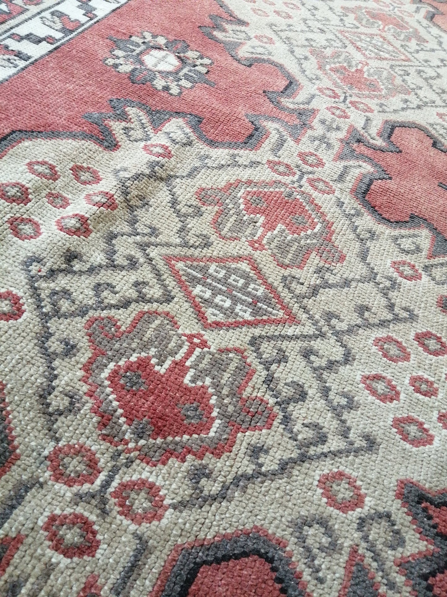 6.8 x 3.1 Antic Oushak Rug, Turkish Oushak Rug, Wool Oushak Rug, Oushak Runner Rugs, Farmhouse Rug, Vintage Rug, Turkish Rug, Hand Made Rug