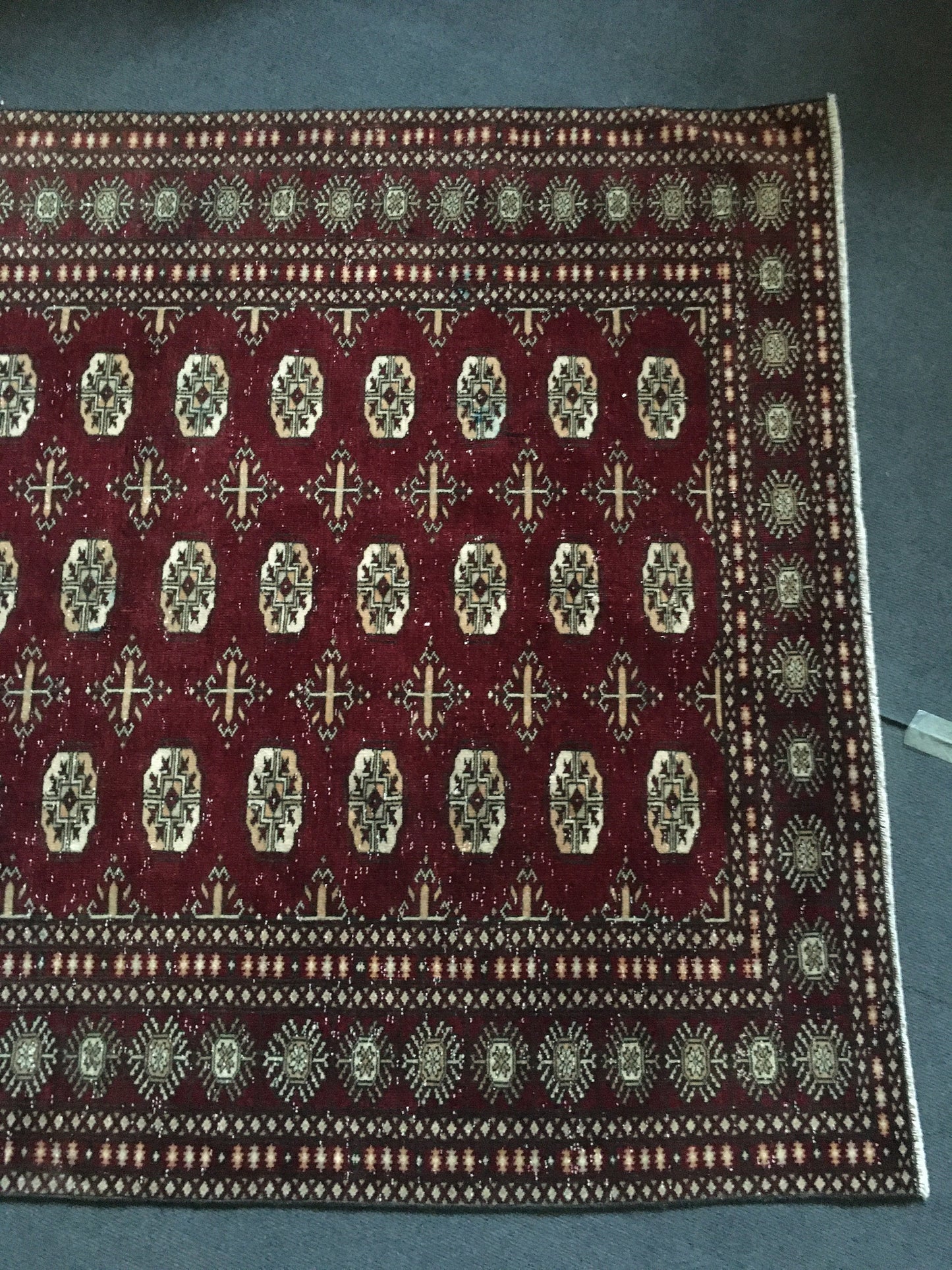 4.3x5.4 feet wool new turkish rug, handmade vintage kitchen rug, large wide living room rug, persian motif red rug, brown bedroom floor rugs