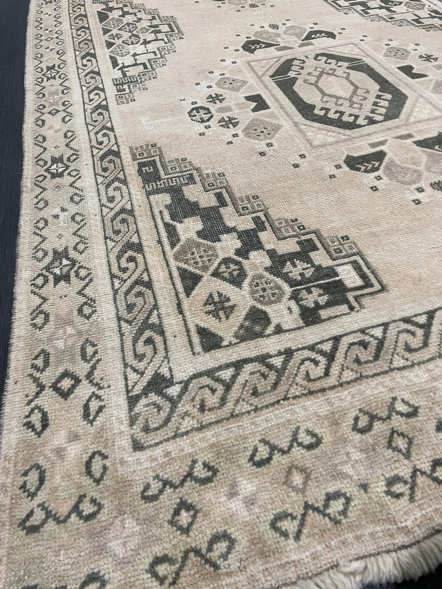 Muted Handmade Rug TURKISH Vintage 4.2 x 11 Rug Vintage Oriental Rug Vintage Rug Wool Hand Knotted 4x11 Rug OUSHAK Rugs Vintage Turkish Rug