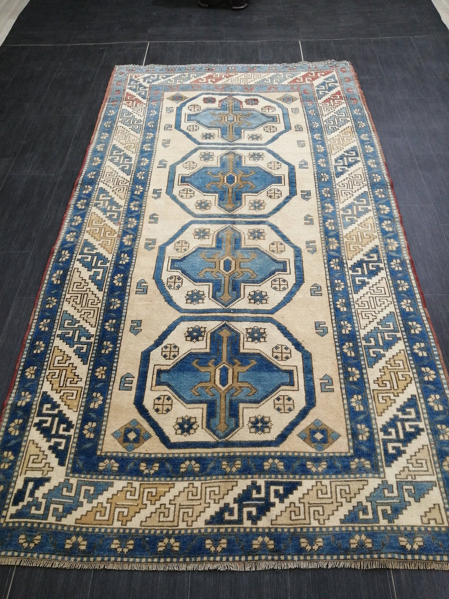 OUSHAK RUG 4.6 x 8.7 Vintage Rug Vintage Runner Rug Wool Oushak Rug Hand Made Rugs Vintage Turkish Rug