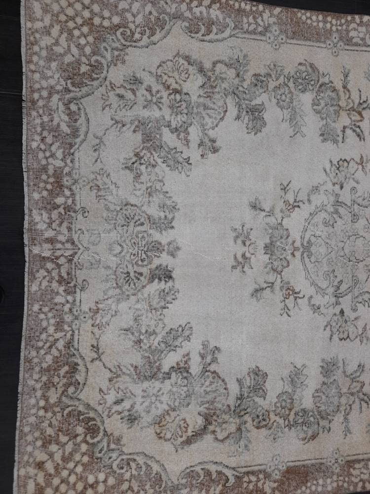 MUTED TURKISH RUG 6.4 x 10.3 Oushak Rug Vintage Oushak Rug Vintage Rug Wool Rug Hand Made Rug Vintage Persian Rug Vintage Oriental Rug