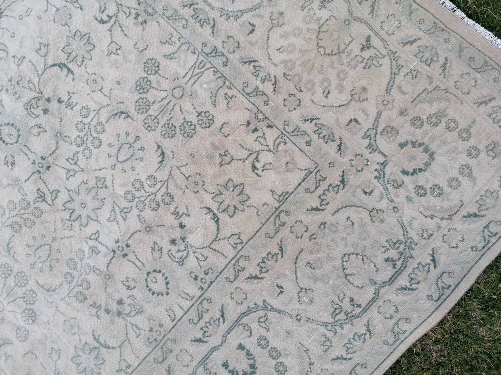 6.6 x 9.6 large wool rug, oushak handmade rug,muted living room rug