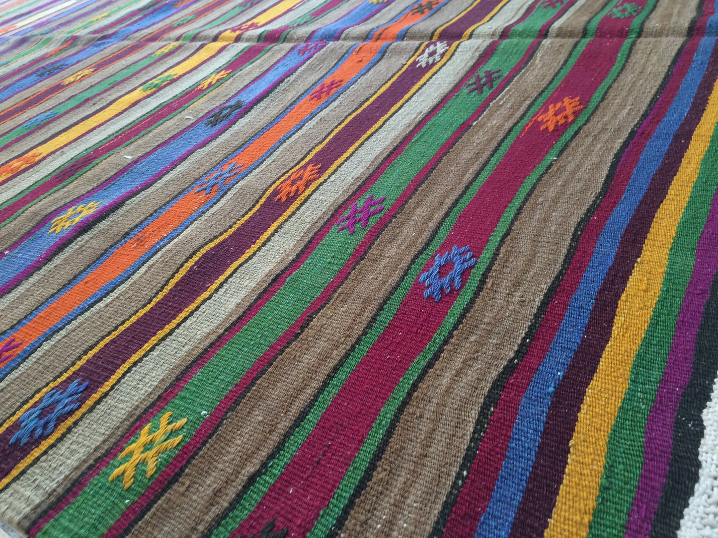 Flatweave OUSHAK RUG TURKISH Oushak Rug Vintage Flat weave Oushak Runner Rug Vintage Runner Rug Wool Oushak Rug Hand Made Rugs Vintage Rug