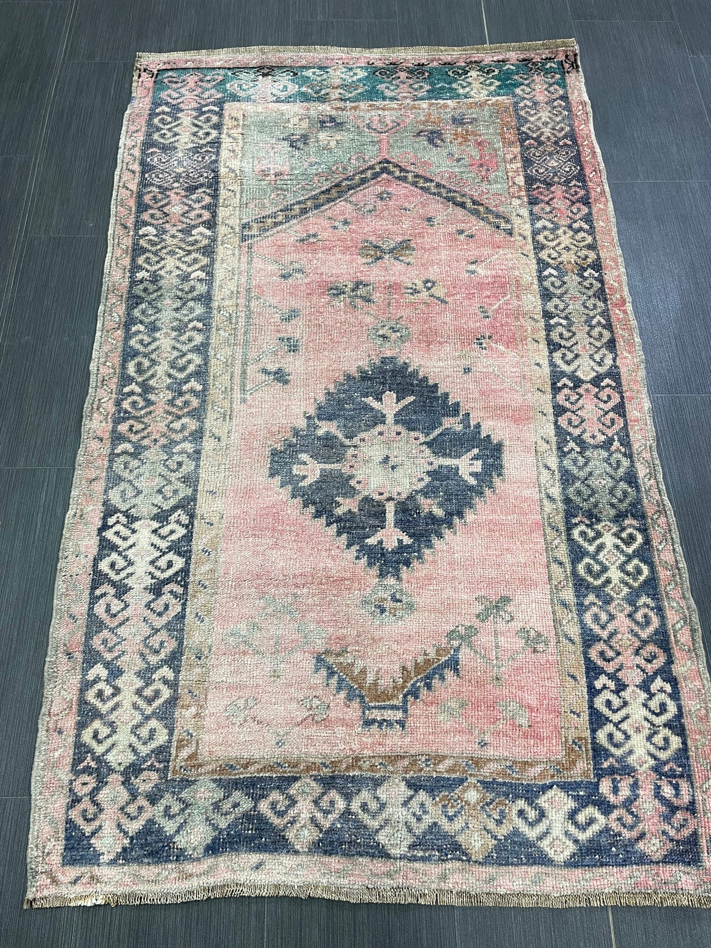 Handmade Rug Oushak 3.3 x 5.4 Rug Rustic Rug Hand Knotted RugTurkish Rug,