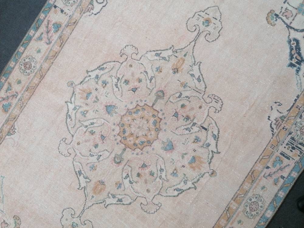 7 x 11.6 feet, navy blue oushak rug, vıntage turkısh rug, anatolian handmade rug, distressed rug