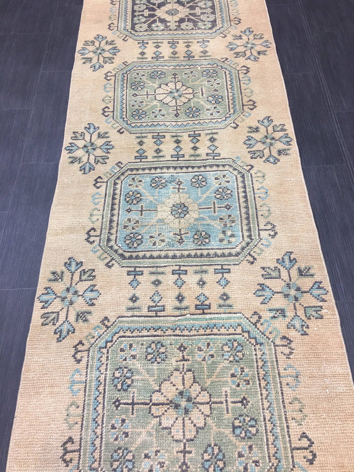 Vintage Runner Rug 2.5 x 11..6 Turkish Runner Rug Oushak Runner Rug Blush Hallway Runner Rug Kitchen Runner Rug Wool Runner Rug