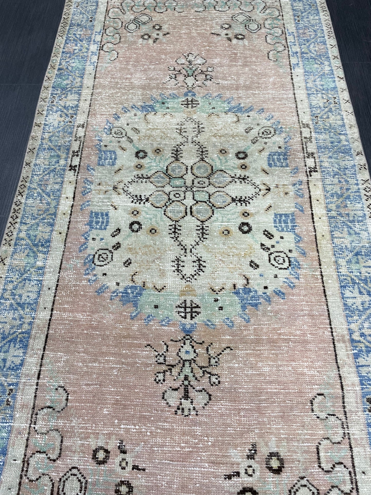 Handmade Oushak 3.2 x 6.8 Rug Handmade Rug Turkish Rug Hand Knotted Rug Muted Turkish Rug, Farmhouse Rug, Vintage Rug, Wool rug