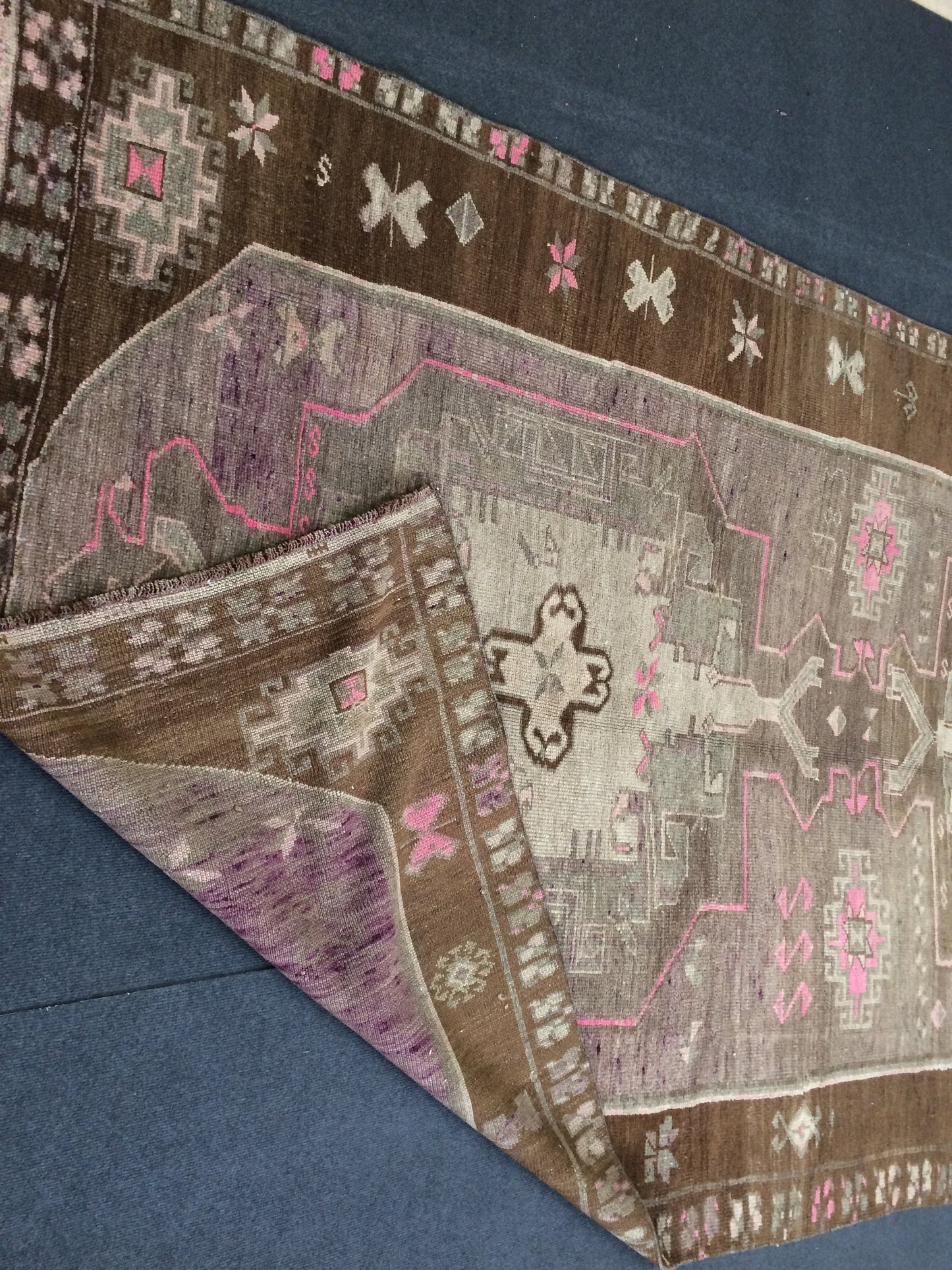 Vintage Large Area Rug 5x12 Turkish Rug Runner Rug Wool Living Room Rug Oushak Rug Vintage rug Farmhouse rug