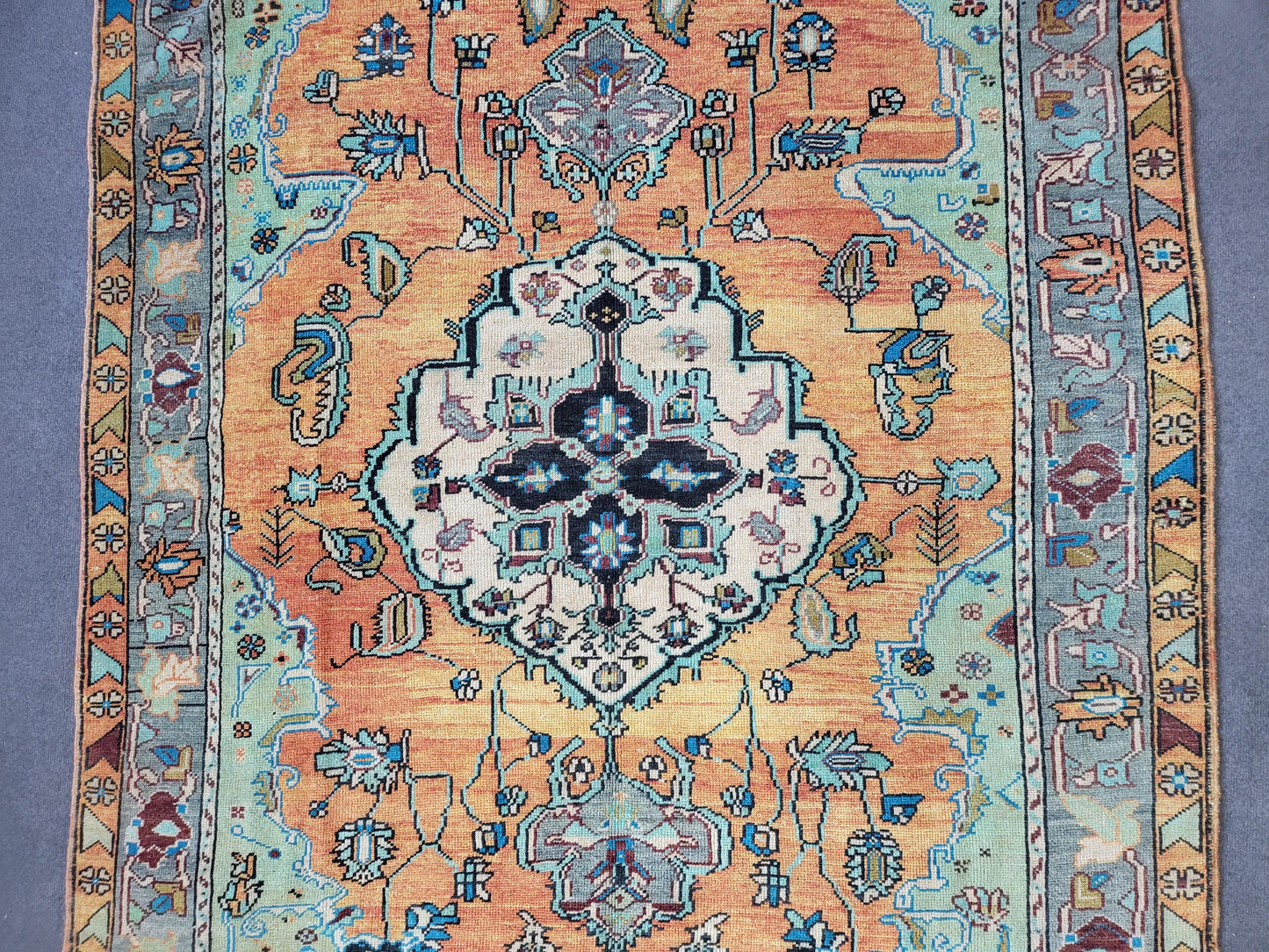 Handmade Rug, Hand Knotted 5.2 x 5.5 Rug, Oushak Rug, Rustic Rug, Vanity Rug, Turkish Rug, Farmhouse Rug, Vintage Rug, Wool rug