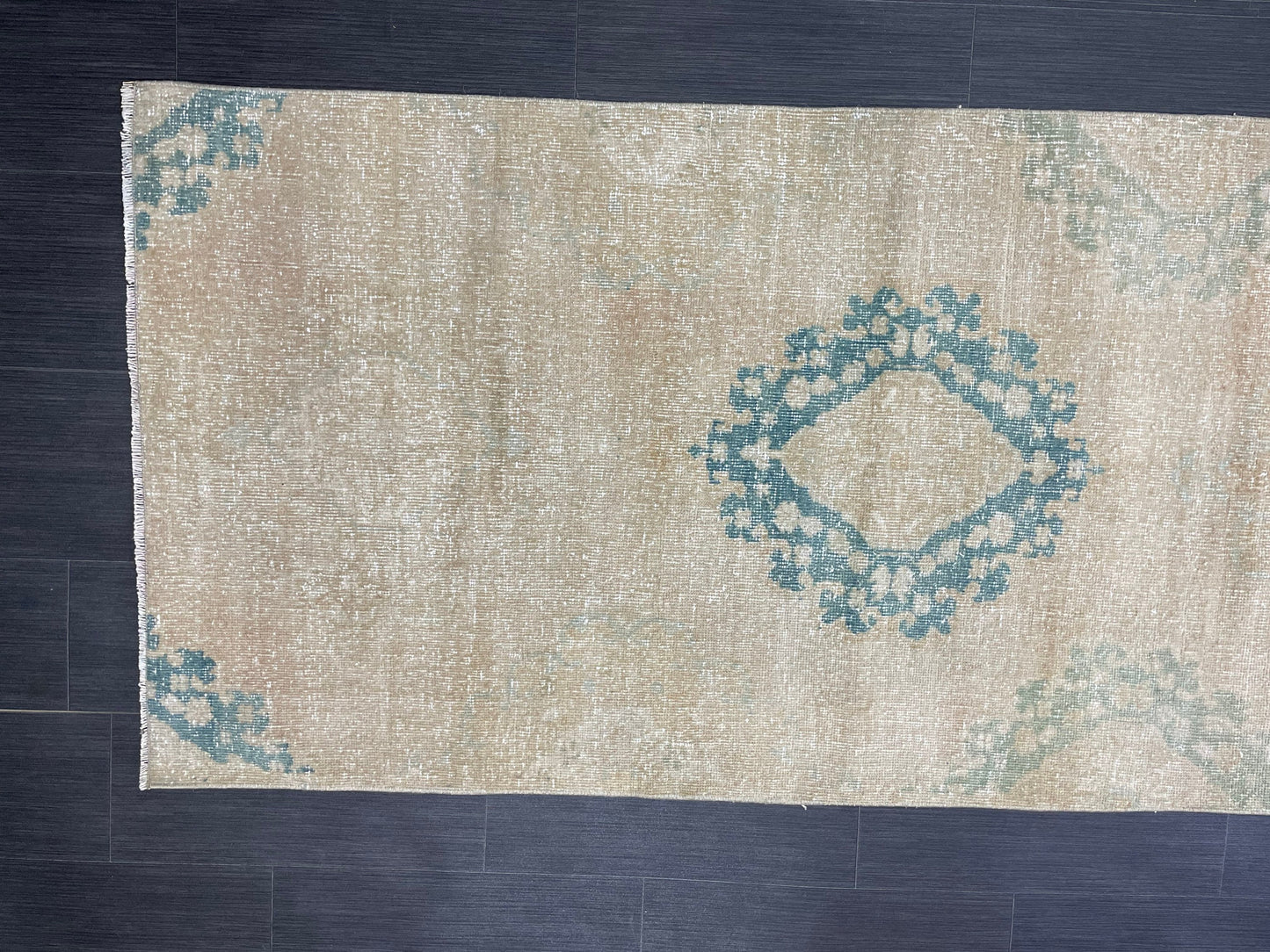 Muted Hand Knotted Runner Rug 3 x 12 Turkish Runner Rug Vintage Runner Rug Hallway Runner Rug Kitchen Runner Rug Handmade Runner Rug