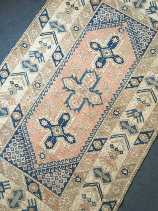 3.7 x 6.2 anatolian bedroom rug, vintage kitchen green floor rug, handmade wool rug