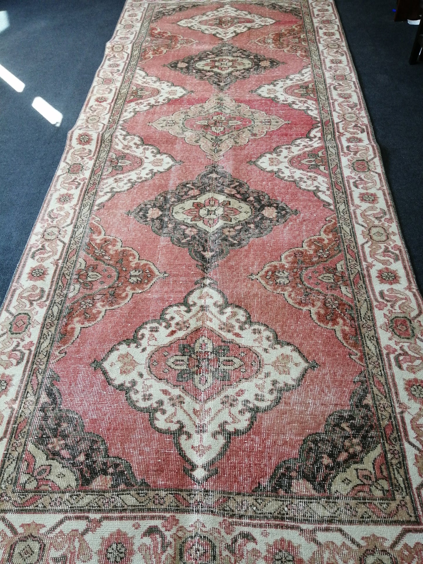 11.9 x 4.8 Oushak Runner Rug Turkish Runner Rug Vintage Runner Rug Hallway Runner Rug Kitchen Runner Rug Wool Runner Rug Wool Oushak Rug