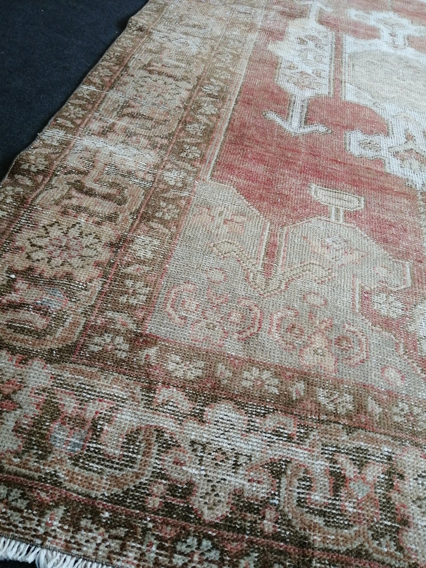 5 x 8.7 Distressed OUSHAK RUG TURKISH Oushak Rug Vintage Oushak Runner Rug Vintage Rug Wool Oushak Rug Hand Made Rugs Vintage Turkish Rug