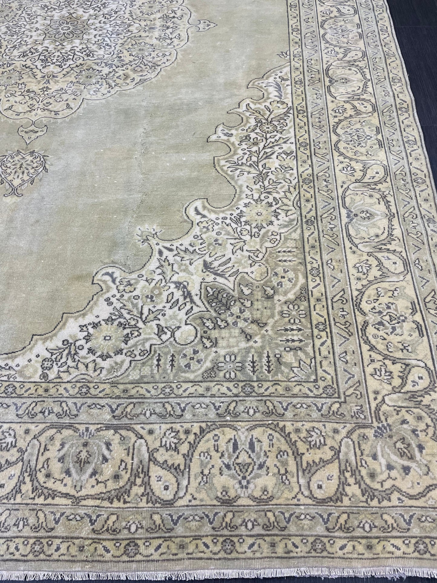 Vintage Turkish Rug Vintage Green 7x10 ft Rug, Oriental Rug Wool Rug Fine Hand Knotted Vintage Rug HandMade Rug Persian Rug